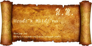 Uzsák Miléna névjegykártya